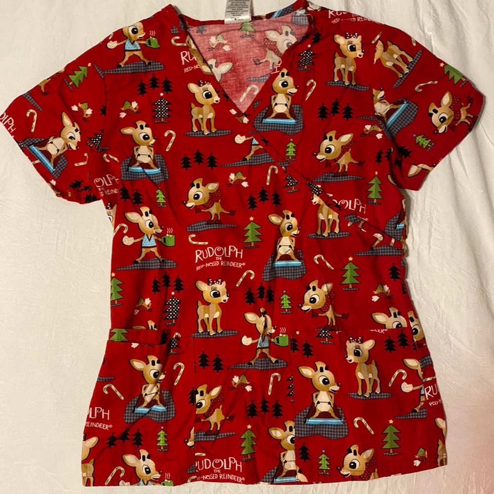 Rudolph the Red Nosed Reindeer Scrub Top